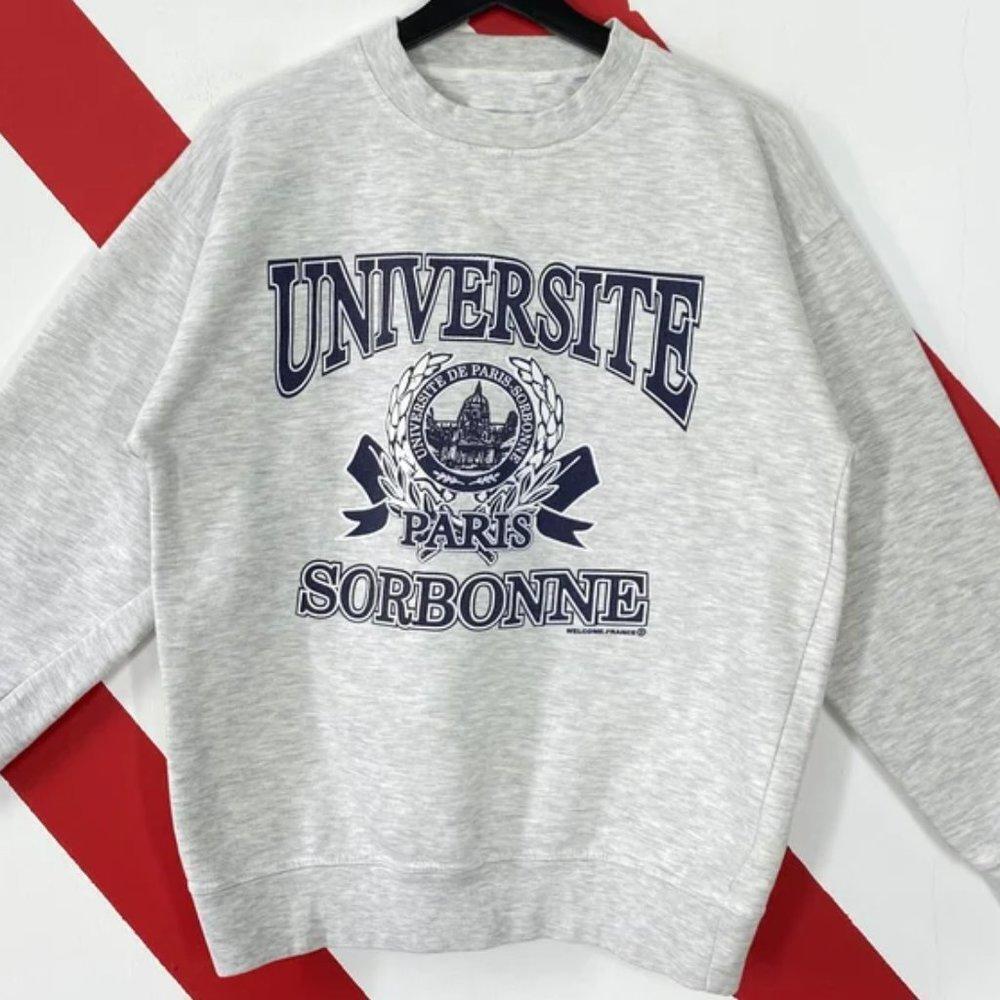 90S Sorbonne University Sweatshirt University Crewneck Sweatshirt